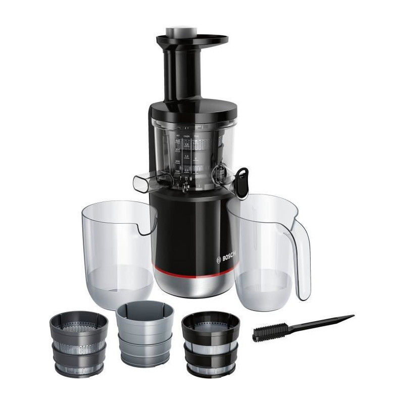 Extracteur de jus - Bosch - MESM731M VitaExtract - Noir/inox - 150 W - 1 vitesse + reverse - syst. de sécurité sur le couvercle