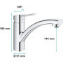 GROHE Robinet évier de cuisine Swift. Mitigeur monocommande avec mousseu 99,99 €