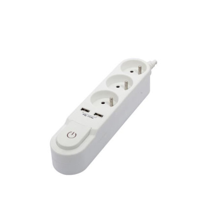 CHACON Bloc multiprise avec interrupteur 3 prises 16 A et 2 sorties USB 24,99 €
