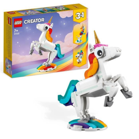 LEGO Creator 3-en-1 31140 La Licorne Magique. Jouet Hippocampe et Paon. 18,99 €