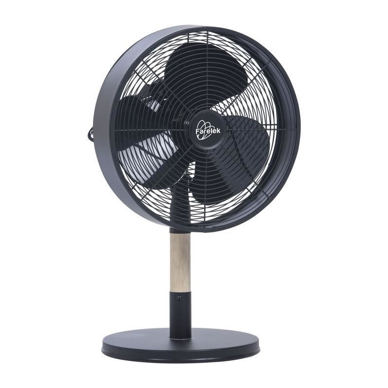 Florida Noir & Bois - Ventilateur a poser Ø30cm 35W oscillant