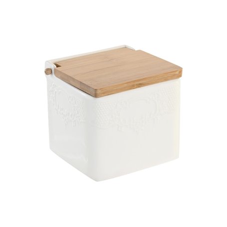 Salière avec couvercle DKD Home Decor 10,5 x 9 x 9 cm Naturel Porcelaine 24,99 €