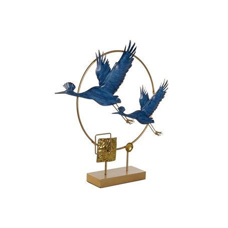 Figurine Décorative DKD Home Decor 51 x 9 x 51 cm Bleu Doré Oiseau 81,99 €