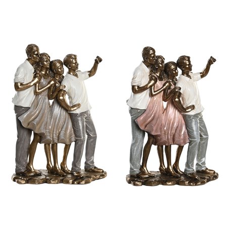 Figurine Décorative DKD Home Decor 18 x 10 x 25 cm Rose Doré Blanc Famil 82,99 €