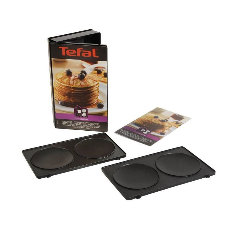 Tefal - Snack Collection - Lot de 2 Plaques Pancakes - Noir - Compatible Lave-vaisselle