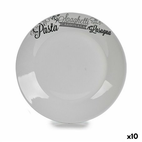 Assiette plate Ø 24,4 cm Noir Blanc Porcelaine Pâtes (10 Unités) 115,99 €
