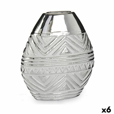 Vase Largeur Argenté Céramique 8 x 19,5 x 17,5 cm (6 Unités) 88,99 €