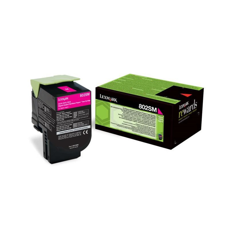 Cartouche de toner MAGENTA Lexmark Toner 802SM - 80C2SM0 - 2 000 pages