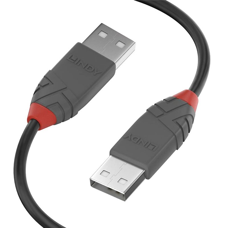 Lindy 36691 câble USB 0,5 m USB 2.0 USB A Noir, Gris
