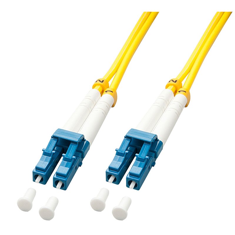 Lindy 47450 câble de fibre optique 1 m LC OS2 Jaune