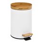 Poubelle à pédale Andrea House Blanc Mat Métal Bambou 3 L (Ø 17 x 26 cm) 58,99 €