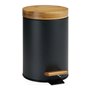 Poubelle à pédale Andrea House Noir Mat Métal Bambou 3 L (Ø 17 x 26 cm) 58,99 €