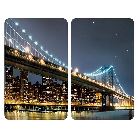 Planche à découper Wenko Brooklyn Bridge 30 x 52 cm Verre trempé (2 Unit 71,99 €