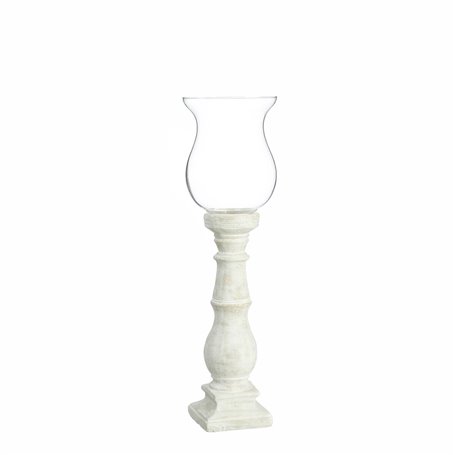 Bougeoir 20,5 x 20,5 x 71 cm Verre Ciment Blanc 179,99 €