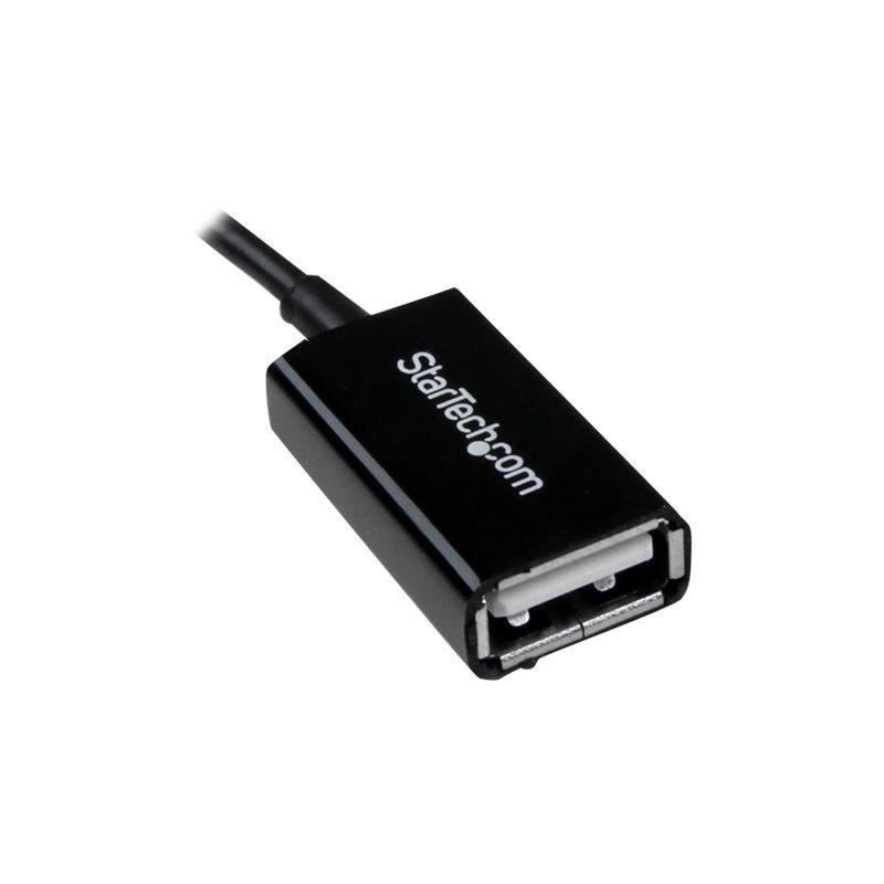 Startech.com Câble adaptateur Micro USB vers USB Host OTG de 12cm - Mâle / Femelle - Noir