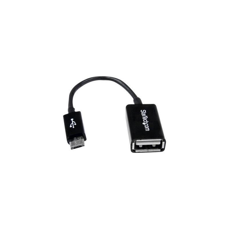 Image secondaire de Startech.com Câble adaptateur Micro USB vers USB Host OTG de 12cm - Mâle / Femelle - Noir