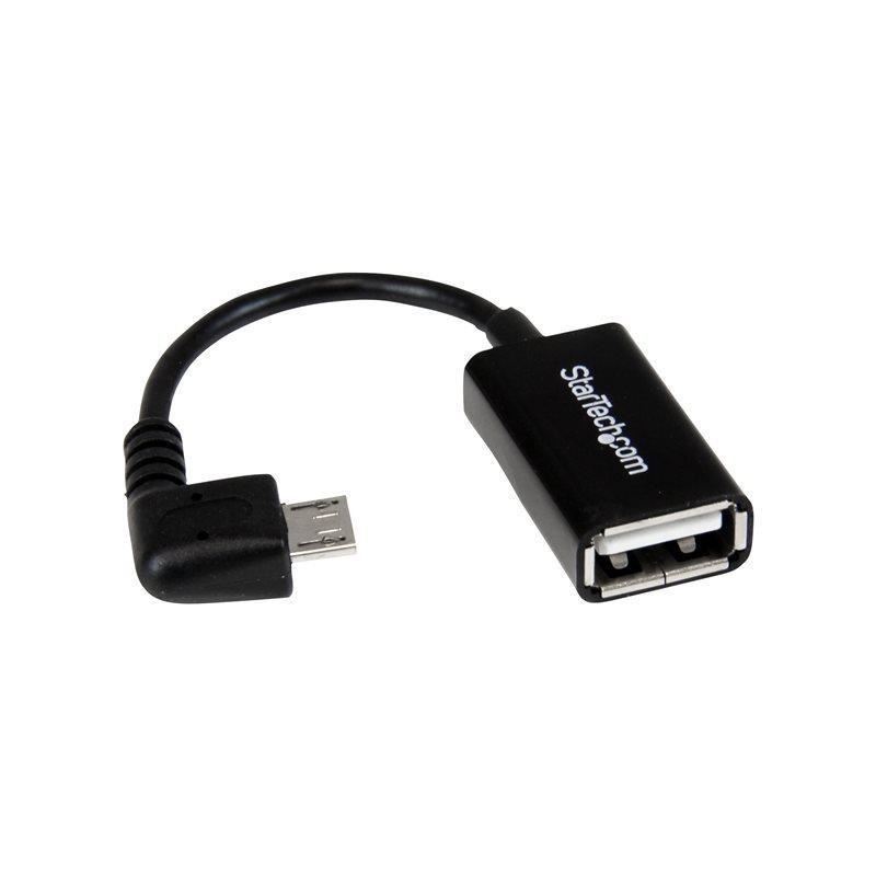 Startech.com Câble adaptateur Micro USB à angle droit vers USB Host OTG de 12cm - Mâle / Femelle