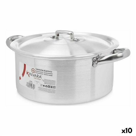 Casserole avec Couvercle Argenté Aluminium 4 L 24 x 13 x 31 cm (10 Unité