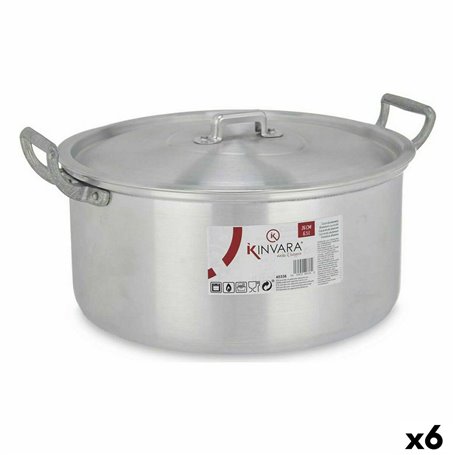 Casserole avec Couvercle Argenté Aluminium 6,5 L 35 x 16 x 28 cm (6 Unit