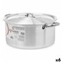 Casserole avec Couvercle Argenté Aluminium 8 L (6 Unités)