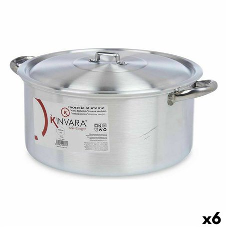 Casserole avec Couvercle Argenté Aluminium 10 L (6 Unités)