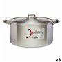 Casserole avec Couvercle Argenté Aluminium 20 L (3 Unités)