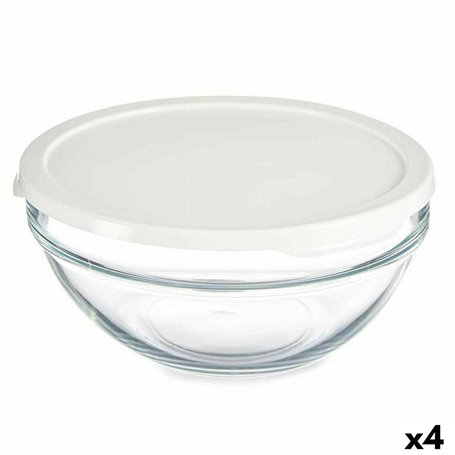 Panier-repas rond avec couvercle Chefs Blanc 1,7 L 21 x 9 x 21 cm (4 Uni