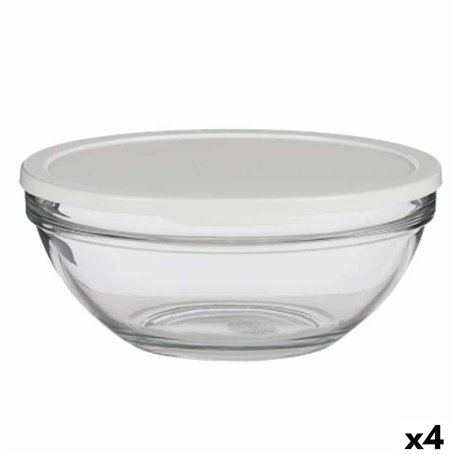 Panier-repas rond avec couvercle Chefs Blanc 2,5 L 23,7 x 10,1 x 23,7 cm
