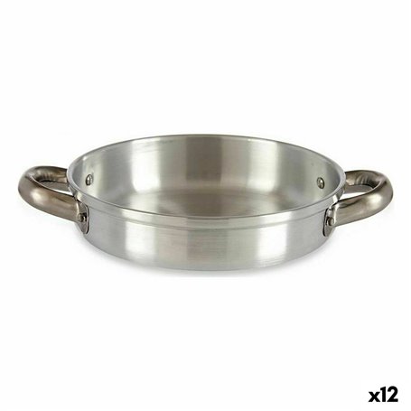 Poêle Argenté Aluminium 19 x 4,5 x 25,5 cm (12 Unités)