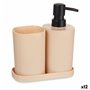 Ensemble de Bain Noir Beige polypropylène (12 Unités)