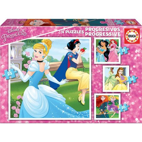 Set de 4 Puzzles   Princesses Disney Magical         16 x 16 cm