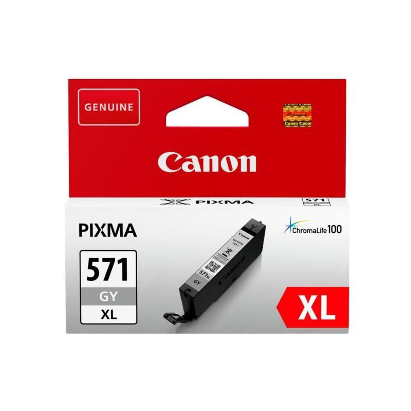 Canon Cartouche d'encre CLI-571GY XL grande capacité Gris (CLI571XL)