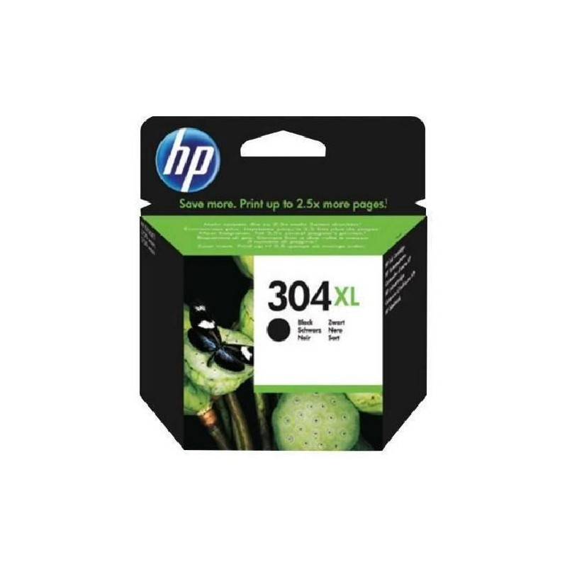 HP 304XL Cartouche d'encre noire authentique (N9K08AE) pour HP DeskJet 2620/2630/3720/3730