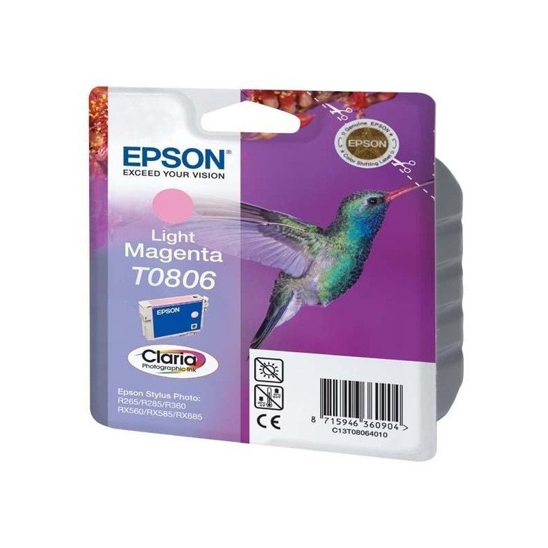 Epson Cartouche d'encre T0806 Magenta clair - Colibri (C13T08064011)