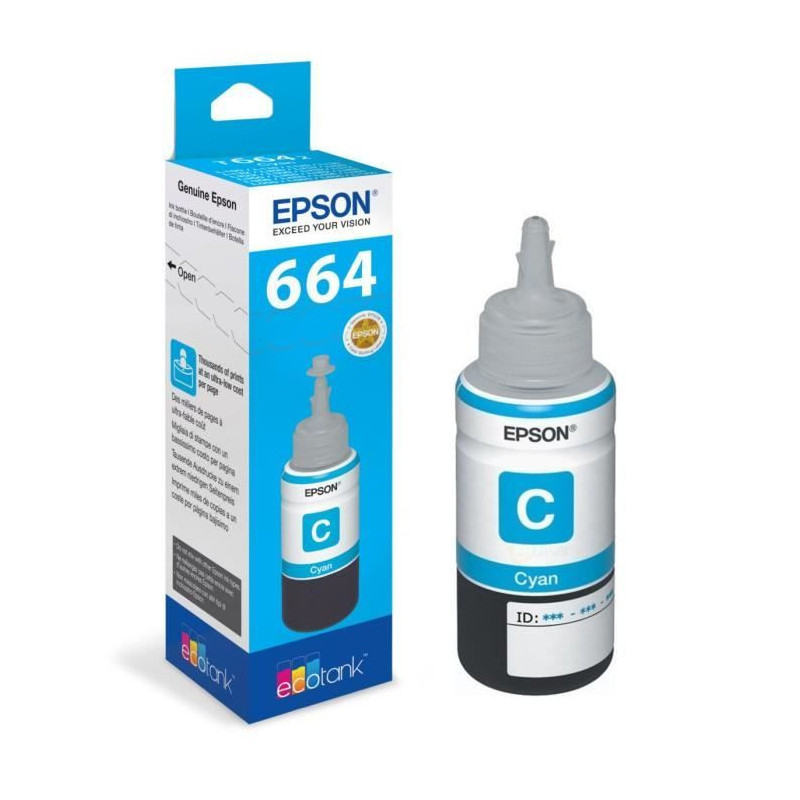 Bouteille d'encre Epson Ecotank T6642 - 70ml Cyan (C13T664240)