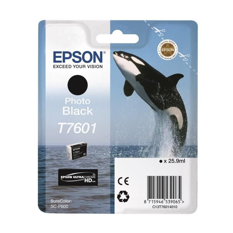 Epson Cartouche d'encre T7601 Noir - Orque (C13T76014010)