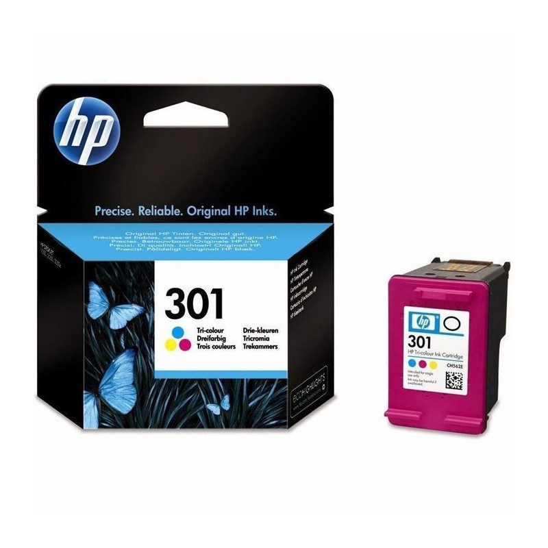 HP 301 Cartouche d'encre trois couleurs authentique (CH562EE) pour HP Envy 4505 et HP DeskJet 1050/1512/2548/3057A