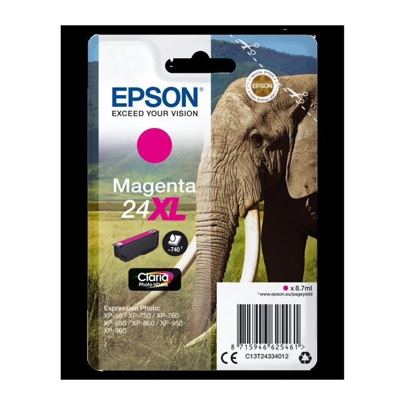 Epson Elephant Cartouche Eléphant - Encre Claria Photo HD M (XL)