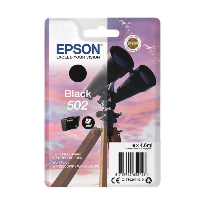 Epson Singlepack Black 502 Ink