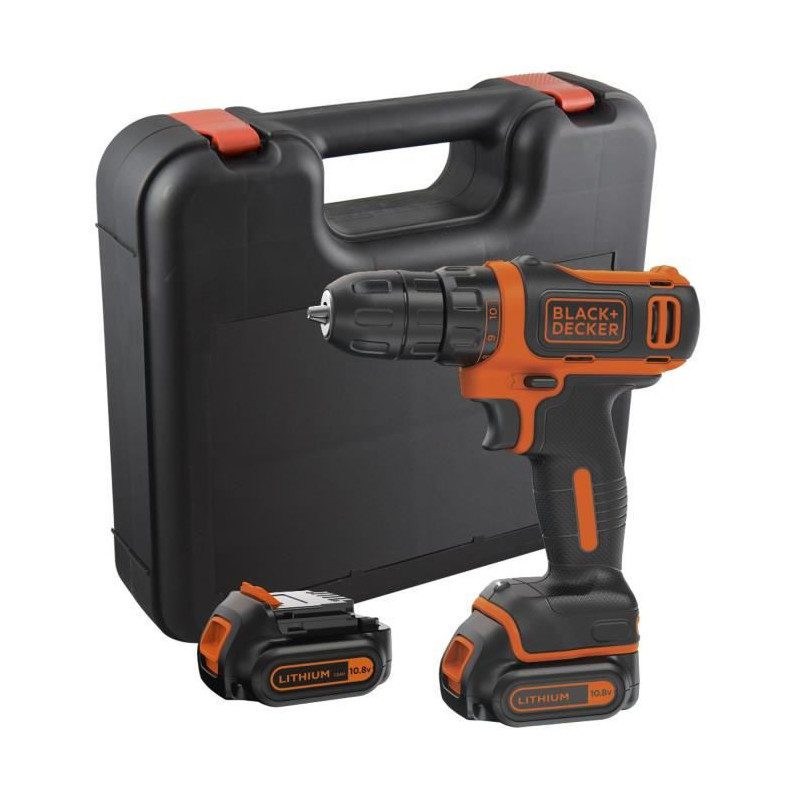 Visseuse sans-fil Black+Decker BDCDD12KB-QW 12V avec 2 batteries 1,5 Ah et chargeur