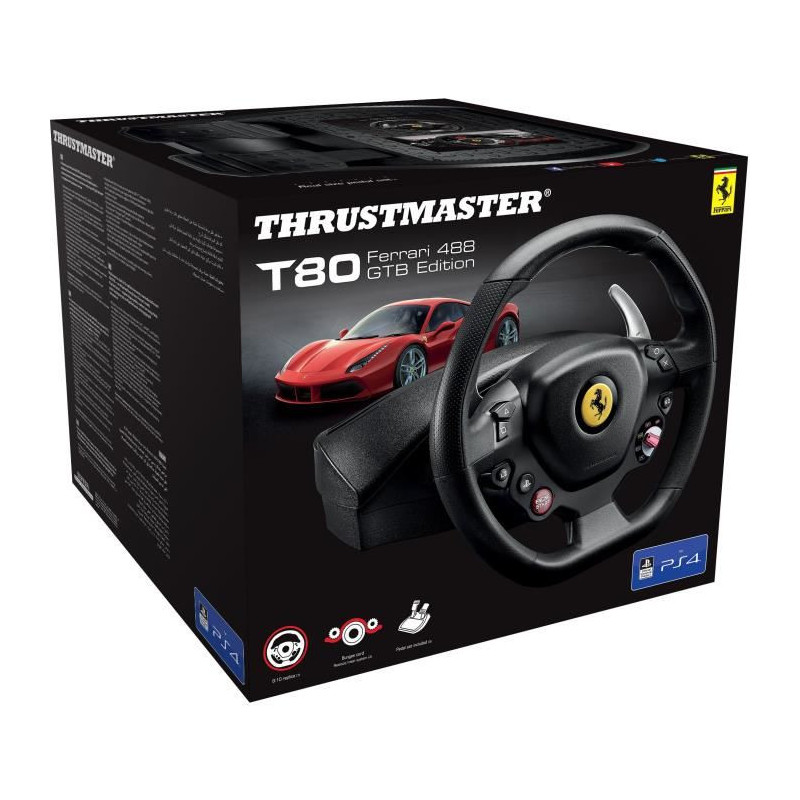 Image secondaire de ThrustMaster Volant T80 FERRARI 488 GTB Edition -PS4 / PC / Fonctionne avec les jeux PS5*