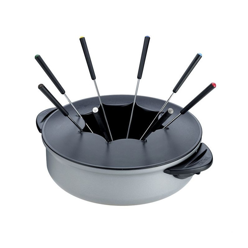 Image secondaire de Tefal Wok Fondue, Thermostat réglable, Revetement antiadhésif, 8 fourchettes incluses, Compact WK302013