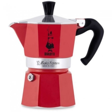 Cafetière Italienne Bialetti Moka Rouge Aluminium 3 Tasses