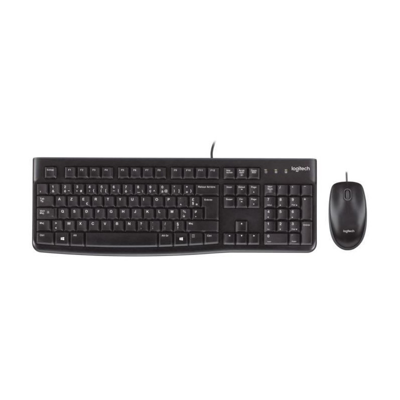 Logitech Desktop MK120 clavier Souris incluse USB Azerty Français Noir