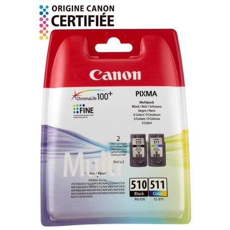 CANON Pack de 2 cartouches d'encre PG-510 / CL-511 Noir + Couleur