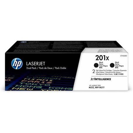 HP 201X Pack de 2 cartouches de toner noir LaserJet grande capacité au