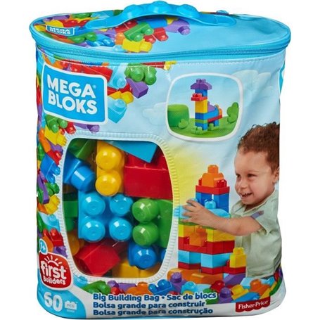 Mega Bloks - Sac Bleu 60 blocs - First Builders  - Jouet de constructi