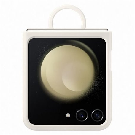 Coque SAMSUNG Z Flip5 en silicone avec anneau - Creme
