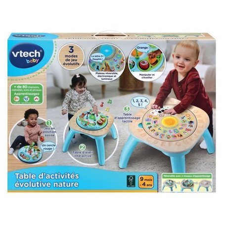 VTECH TABLE D'ACTIVITÉS ÉVOLUTIVE NATURE (JOUET AVEC PARTIE BOIS CERTI