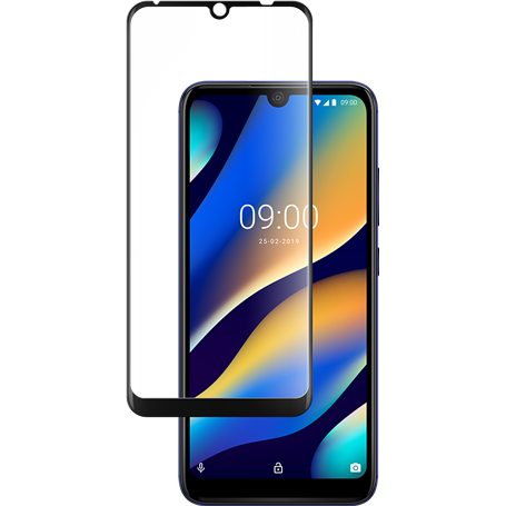 Protège-écran contour noir en verre trempé pour Wiko View 3 Lite